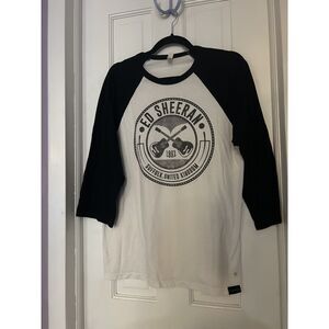 Ed Sheeran Official Merchandise Tour Baseball 3/4 Sleeve SMALL STAIN Size L